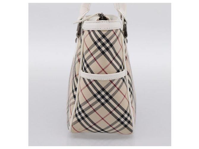 Borsa a mano BURBERRY Nova Check Canvas Beige Silver Auth 198700A Argento - vista 4