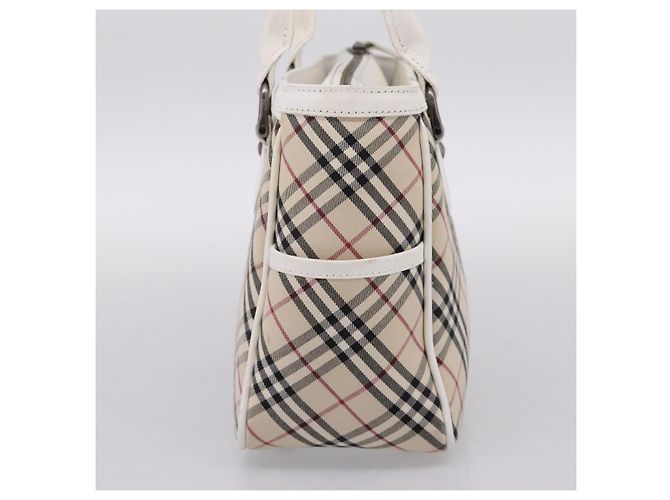 Borsa a mano BURBERRY Nova Check Canvas Beige Silver Auth 198700A Argento - vista 5
