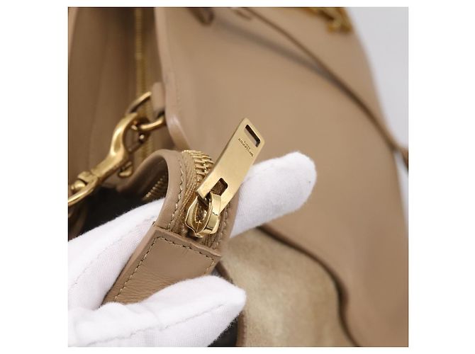 Borsa a mano SAINT LAURENT Downtown Cabas in pelle 2way Beige Gold Auth 197207V D'oro - vista 17