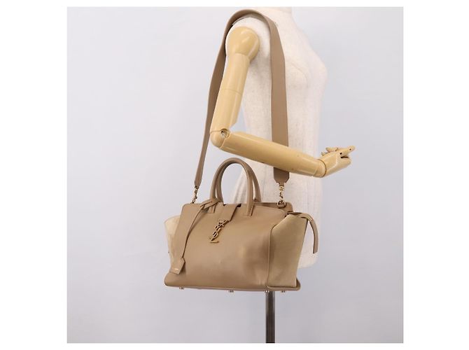 Borsa a mano SAINT LAURENT Downtown Cabas in pelle 2way Beige Gold Auth 197207V D'oro - vista 24