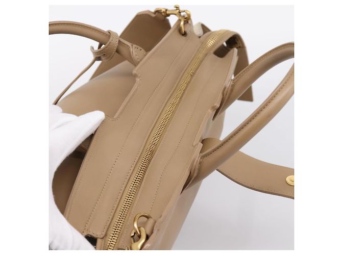 Borsa a mano SAINT LAURENT Downtown Cabas in pelle 2way Beige Gold Auth 197207V D'oro - vista 6