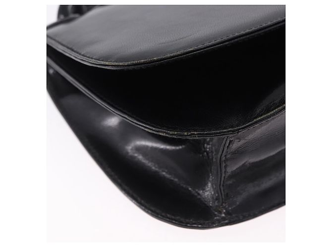 Borsa a tracolla con catena PRADA in pelle nera autentica 198267V Nero - vista 10