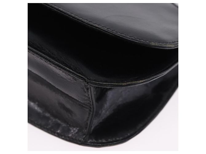 Borsa a tracolla con catena PRADA in pelle nera autentica 198267V Nero - vista 11