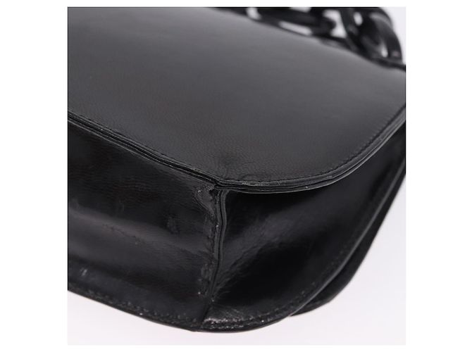 Borsa a tracolla con catena PRADA in pelle nera autentica 198267V Nero - vista 13