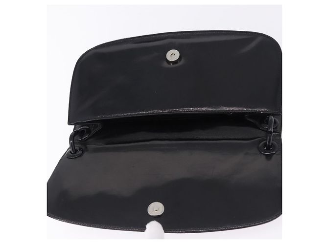 Borsa a tracolla con catena PRADA in pelle nera autentica 198267V Nero - vista 15