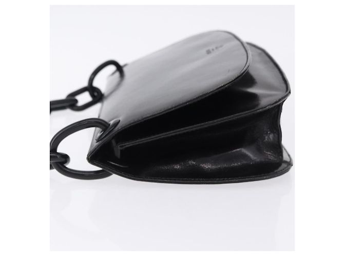 Borsa a tracolla con catena PRADA in pelle nera autentica 198267V Nero - vista 5