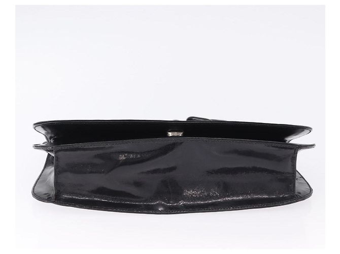 Borsa a tracolla con catena PRADA in pelle nera autentica 198267V Nero - vista 9