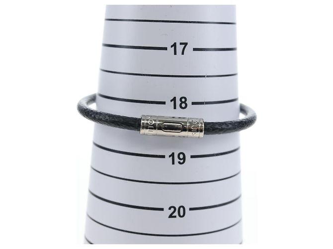 LOUIS VUITTON Damier Graphite Bra Rubbed Keep It Bracelet M6609E LV Auth 195934V - vista 13