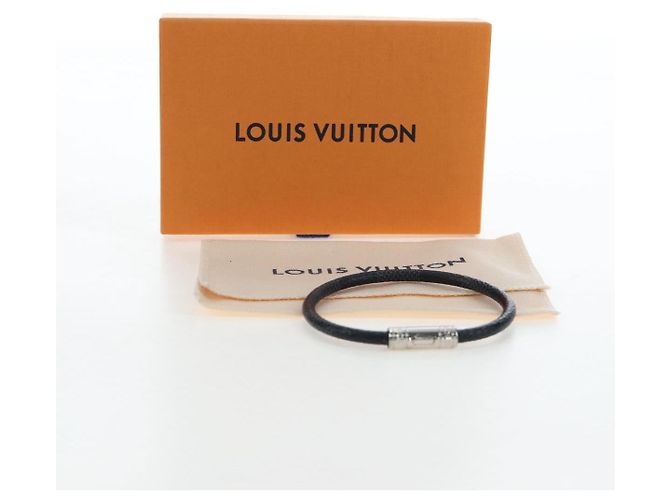 LOUIS VUITTON Damier Graphite Bra Rubbed Keep It Bracelet M6609E LV Auth 195934V - vista 14