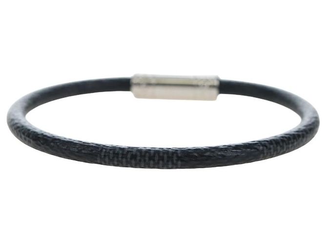 LOUIS VUITTON Damier Graphite Bra Rubbed Keep It Bracelet M6609E LV Auth 195934V - vista 3