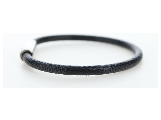 LOUIS VUITTON Damier Graphite Bra Rubbed Keep It Bracelet M6609E LV Auth 195934V - vista 4