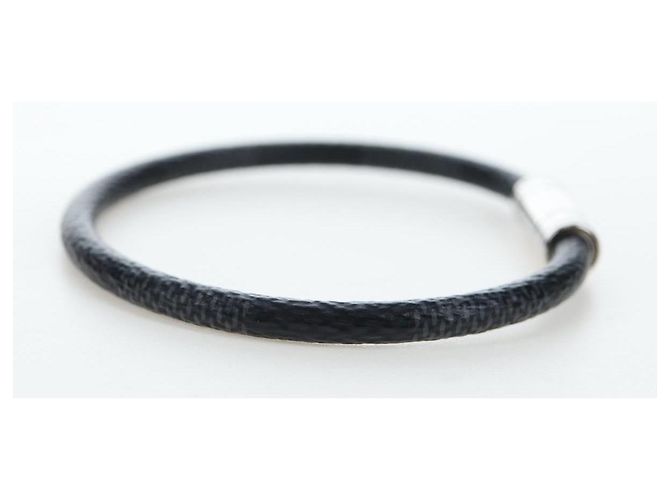 LOUIS VUITTON Damier Graphite Bra Rubbed Keep It Bracelet M6609E LV Auth 195934V - vista 5