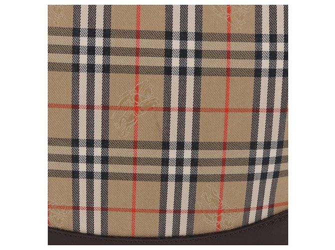 Borsa a mano BURBERRY Nova Check Canvas Beige Gold Auth 196649A D'oro - vista 4
