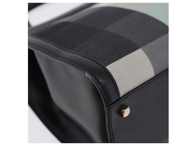 Borsa Salvatore Ferragamo Canvas Black Gold Tone Auth 198496A Nero - vista 12