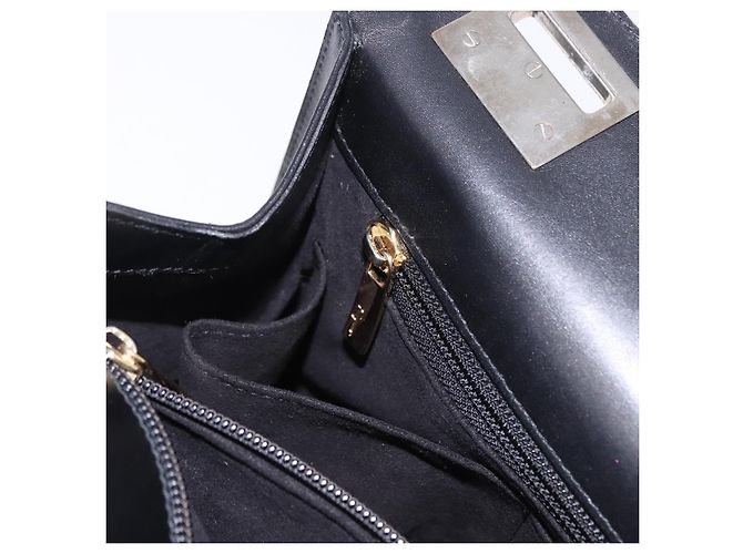 Borsa Salvatore Ferragamo Canvas Black Gold Tone Auth 198496A Nero - vista 22