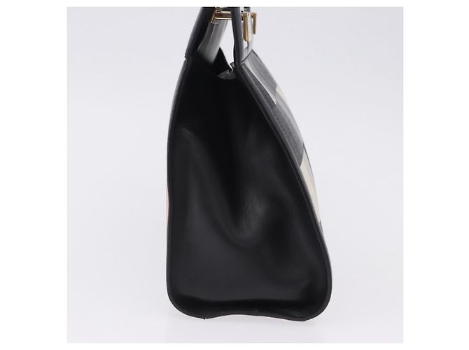 Borsa Salvatore Ferragamo Canvas Black Gold Tone Auth 198496A Nero - vista 5