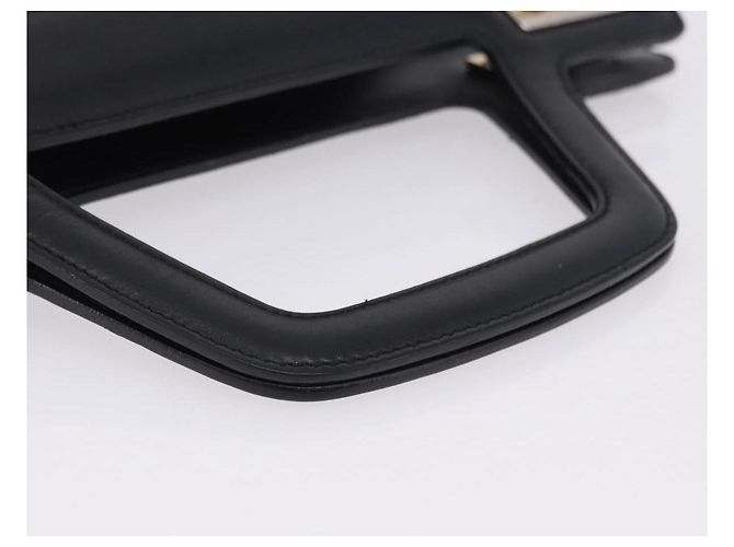 Borsa Salvatore Ferragamo Canvas Black Gold Tone Auth 198496A Nero - vista 7