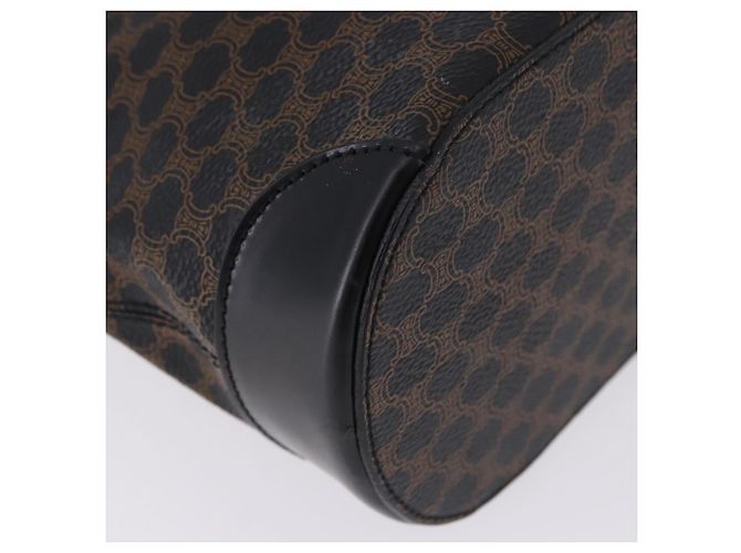 Céline Borsa a mano CELINE Macadam Canvas PVC Leather Black Gold Auth 196702 Nero D'oro - vista 10