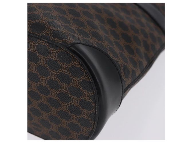 Céline Borsa a mano CELINE Macadam Canvas PVC Leather Black Gold Auth 196702 Nero D'oro - vista 11