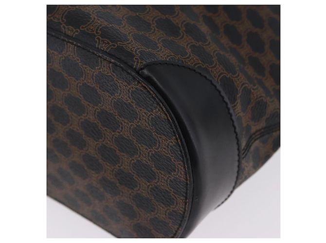 Céline Borsa a mano CELINE Macadam Canvas PVC Leather Black Gold Auth 196702 Nero D'oro - vista 13