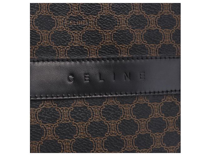 Céline Borsa a mano CELINE Macadam Canvas PVC Leather Black Gold Auth 196702 Nero D'oro - vista 14