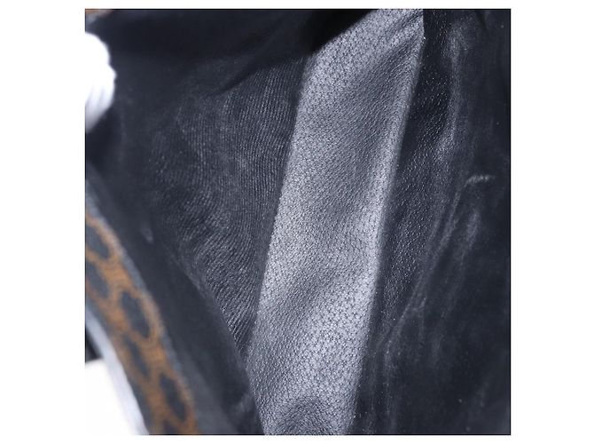 Céline Borsa a mano CELINE Macadam Canvas PVC Leather Black Gold Auth 196702 Nero D'oro - vista 16