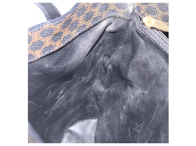 Céline Borsa a mano CELINE Macadam Canvas PVC Leather Black Gold Auth 196702 Nero D'oro - vista 20