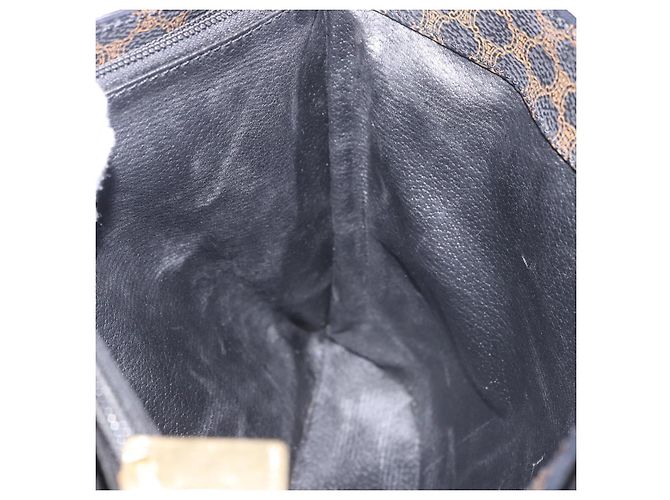 Céline Borsa a mano CELINE Macadam Canvas PVC Leather Black Gold Auth 196702 Nero D'oro - vista 21