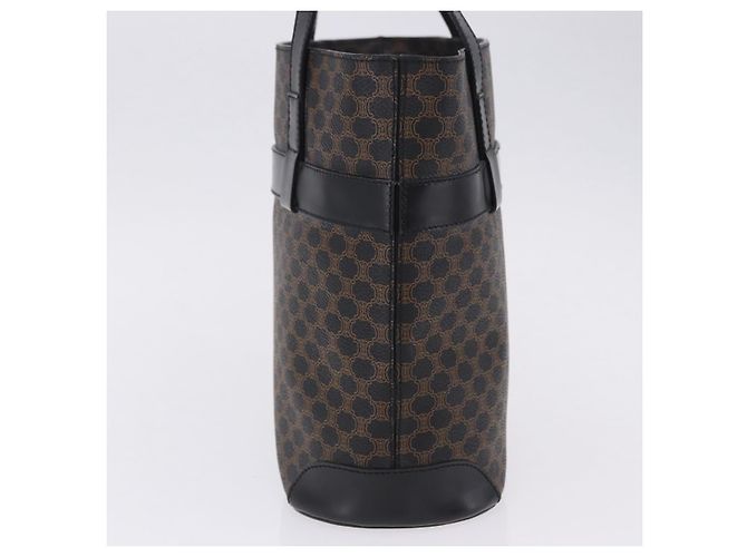 Céline Borsa a mano CELINE Macadam Canvas PVC Leather Black Gold Auth 196702 Nero D'oro - vista 4