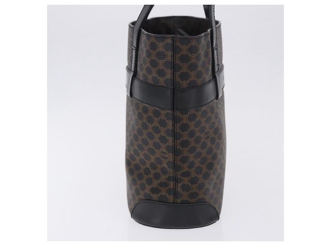 Céline Borsa a mano CELINE Macadam Canvas PVC Leather Black Gold Auth 196702 Nero D'oro - vista 5
