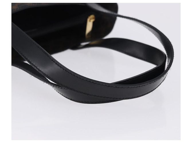 Céline Borsa a mano CELINE Macadam Canvas PVC Leather Black Gold Auth 196702 Nero D'oro - vista 7