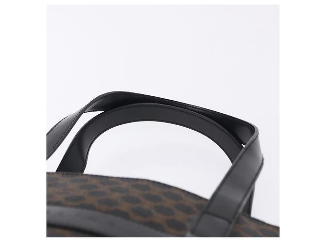 Céline Borsa a mano CELINE Macadam Canvas PVC Leather Black Gold Auth 196702 Nero D'oro - vista 8