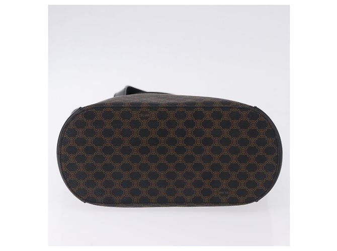 Céline Borsa a mano CELINE Macadam Canvas PVC Leather Black Gold Auth 196702 Nero D'oro - vista 9