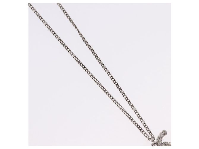 Collana CHANEL COCO Metallo Argento CC Auth 198854V - vista 4