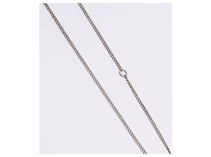 Collana CHANEL COCO Metallo Argento CC Auth 198854V - vista 5