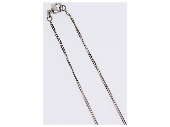 Collana CHANEL COCO Metallo Argento CC Auth 198854V - vista 7