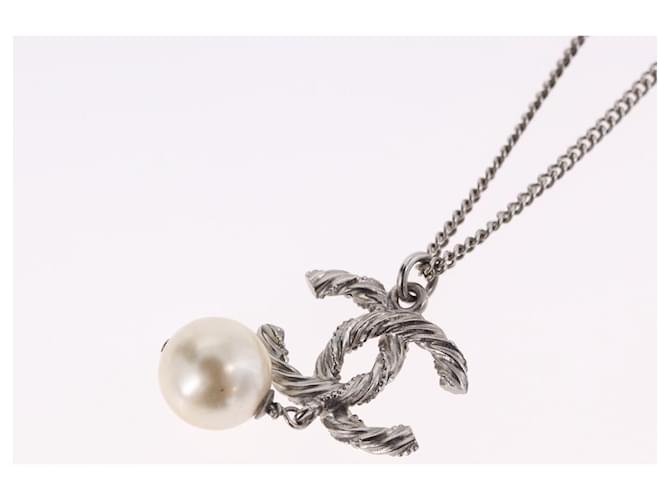 Collana CHANEL COCO Metallo Argento CC Auth 198854V - vista 9
