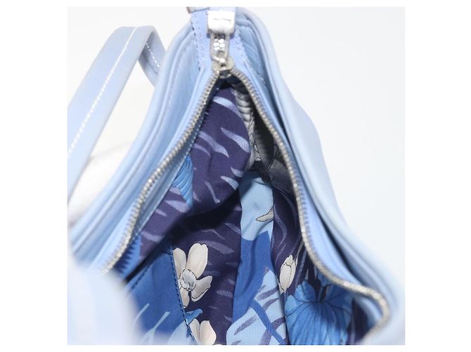 Borsa a tracolla Salvatore Ferragamo Vara Ribbon in pelle blu argento Auth BA14892 Blu chiaro - vista 19