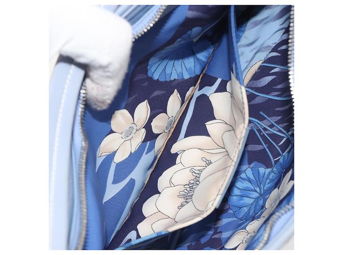 Borsa a tracolla Salvatore Ferragamo Vara Ribbon in pelle blu argento Auth BA14892 Blu chiaro - vista 21
