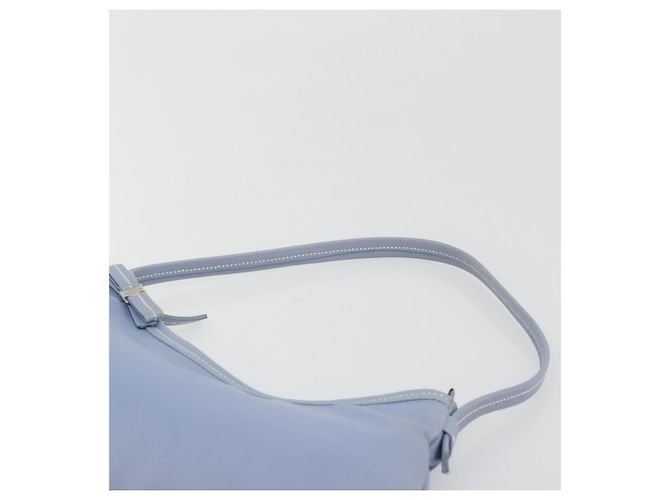 Borsa a tracolla Salvatore Ferragamo Vara Ribbon in pelle blu argento Auth BA14892 Blu chiaro - vista 8