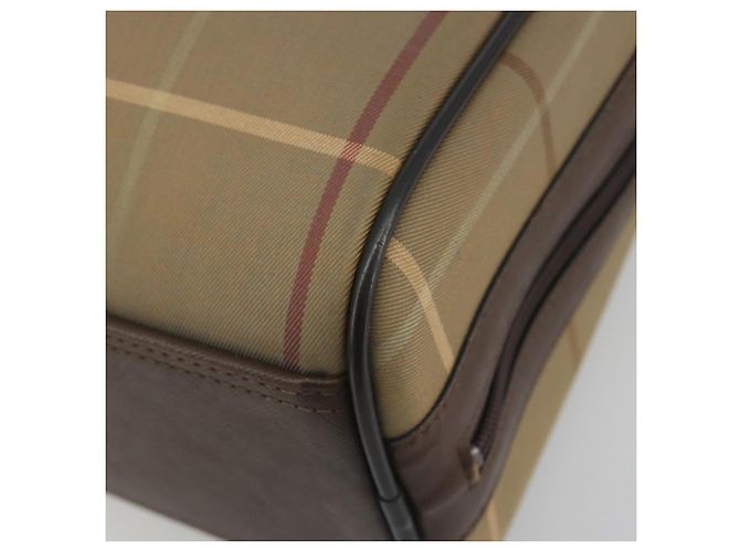 Borsa a mano Burberrys Nova Check Canvas Brown Gold Auth 198681 Marrone D'oro - vista 10