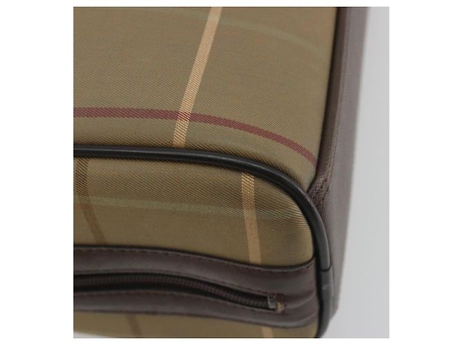 Borsa a mano Burberrys Nova Check Canvas Brown Gold Auth 198681 Marrone D'oro - vista 13