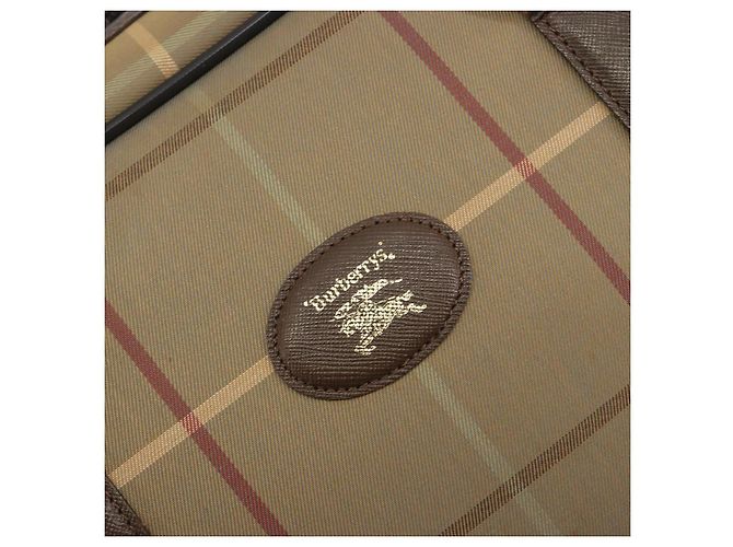 Borsa a mano Burberrys Nova Check Canvas Brown Gold Auth 198681 Marrone D'oro - vista 15