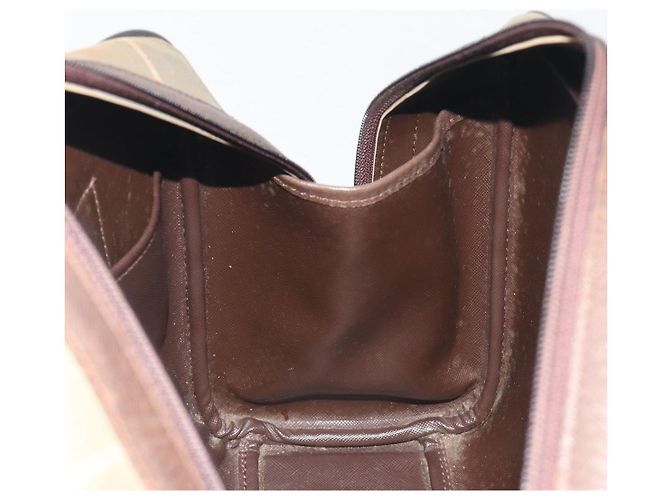 Borsa a mano Burberrys Nova Check Canvas Brown Gold Auth 198681 Marrone D'oro - vista 18