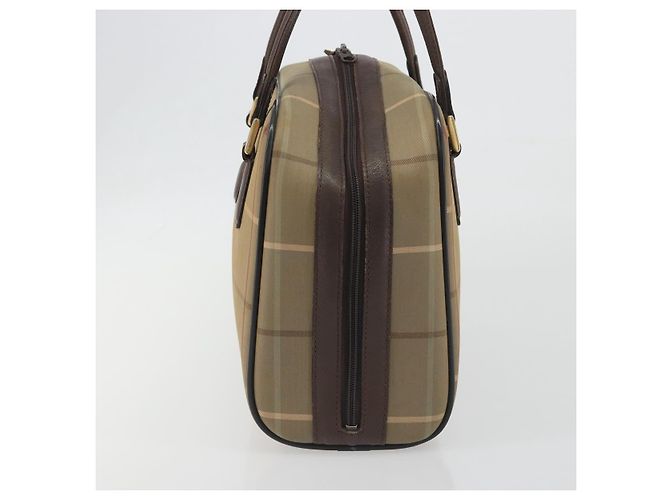 Borsa a mano Burberrys Nova Check Canvas Brown Gold Auth 198681 Marrone D'oro - vista 4