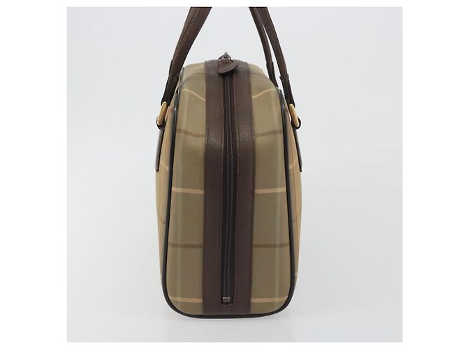 Borsa a mano Burberrys Nova Check Canvas Brown Gold Auth 198681 Marrone D'oro - vista 5