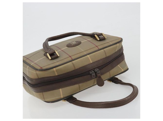 Borsa a mano Burberrys Nova Check Canvas Brown Gold Auth 198681 Marrone D'oro - vista 6