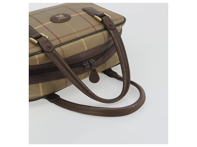 Borsa a mano Burberrys Nova Check Canvas Brown Gold Auth 198681 Marrone D'oro - vista 7