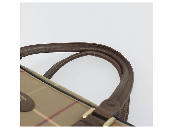 Borsa a mano Burberrys Nova Check Canvas Brown Gold Auth 198681 Marrone D'oro - vista 8