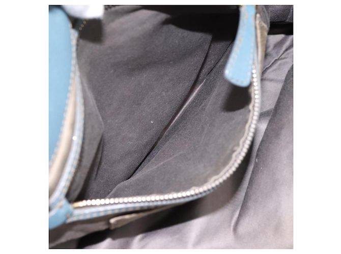 Borsa Tote Miu Miu in Pelle 2 vie Blu Tono Oro Auth BA14873 - vista 21